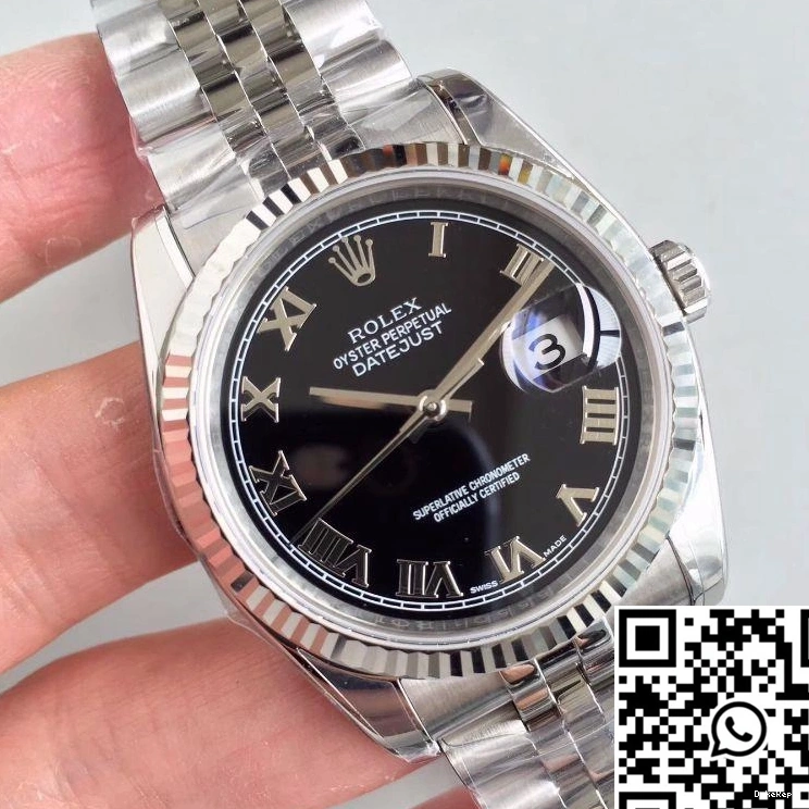 116334 Black 41MM Factory Datejust Rolex Dial EW 0817